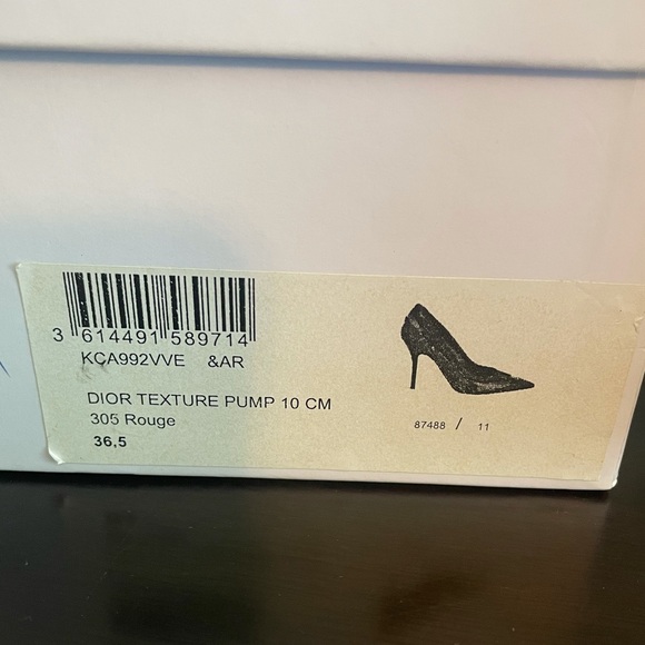 Christian Dior Red Textured Pumps 36.5 - Picture 3 of 8